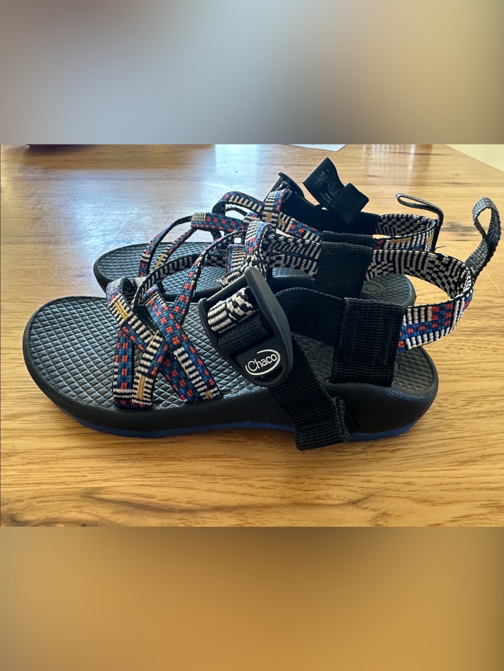 Chaco Kids Multicolor Webbing Sandals - Black Footbed